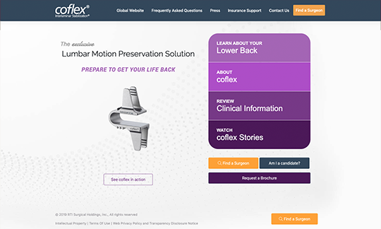 Galaxeen designed medical portal for Coflex